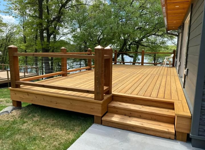 Teinture patio · Au bord du lac